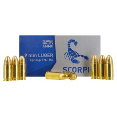 Munitions - STV - Scorpio 9mm Luger FMJ 124Gr - standard primer (x50)