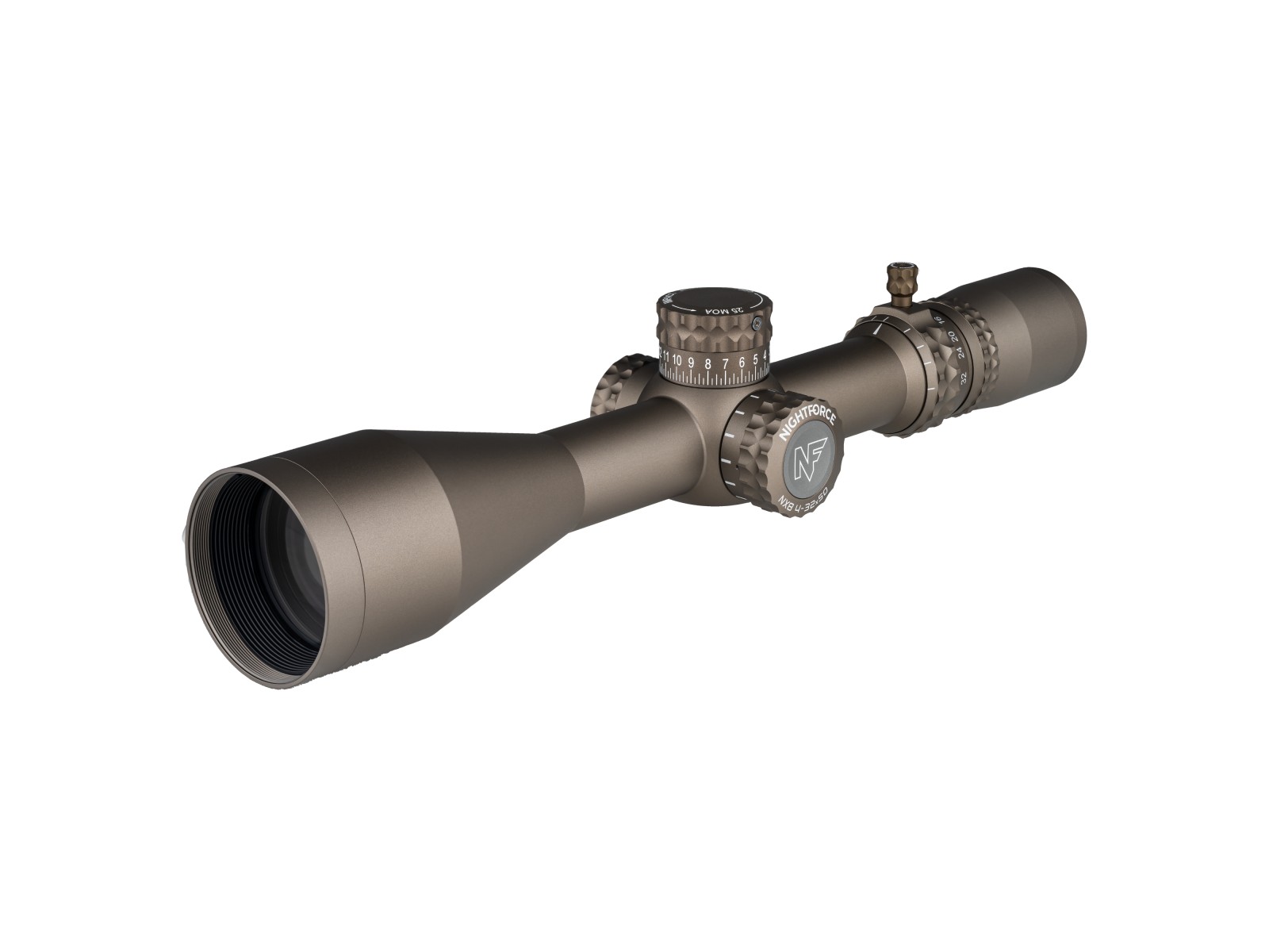 Riflescope - Nightforce - NX8 - 4-32x50mm F2 - ZeroStop&trade; - .250 MOA - Digillum&trade; - PTL - MOAR-CF2D&trade; - Dark Earth