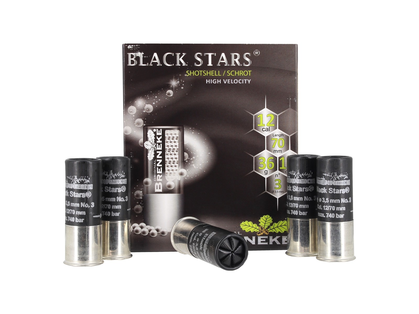 Cartuchos - Brenneke - Black Stars SHOTSHELL - N&deg;3 -  12/70 (x10)