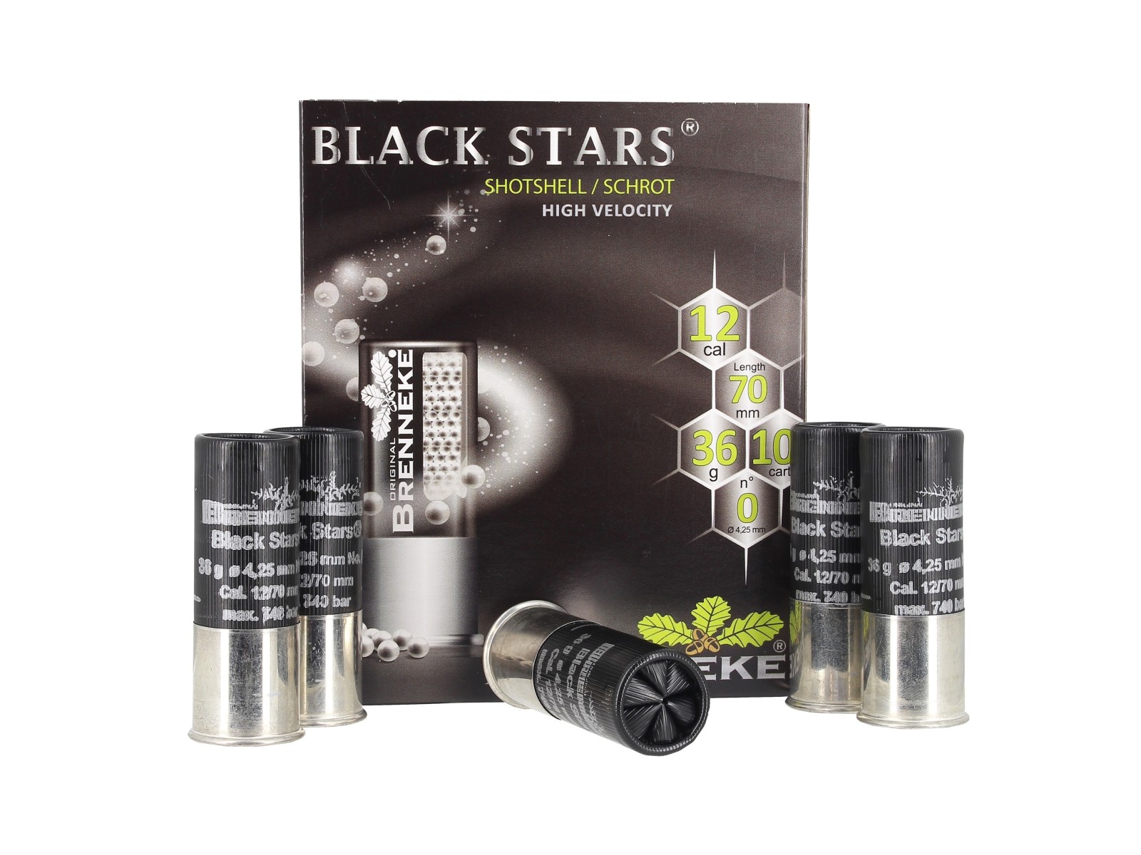Cartuchos - Brenneke - Black Stars SHOTSHELL - N&deg;0 - 12/70 (x10)