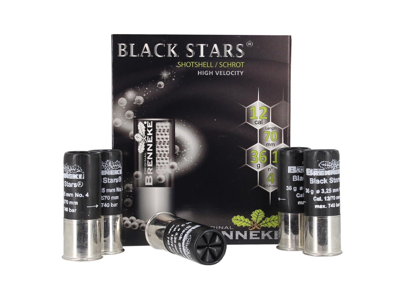 Cartuchos - Brenneke - Black Stars SHOTSHELL - N&deg;4 - 12/70 (x10)