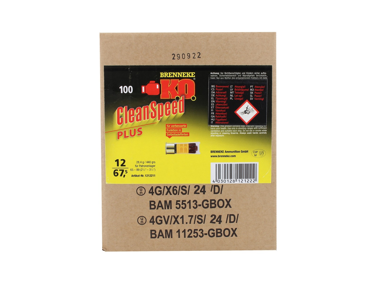 Cartuchos - Brenneke - CleanSpeed plus - 440 gr - 12/67.5 (x100)