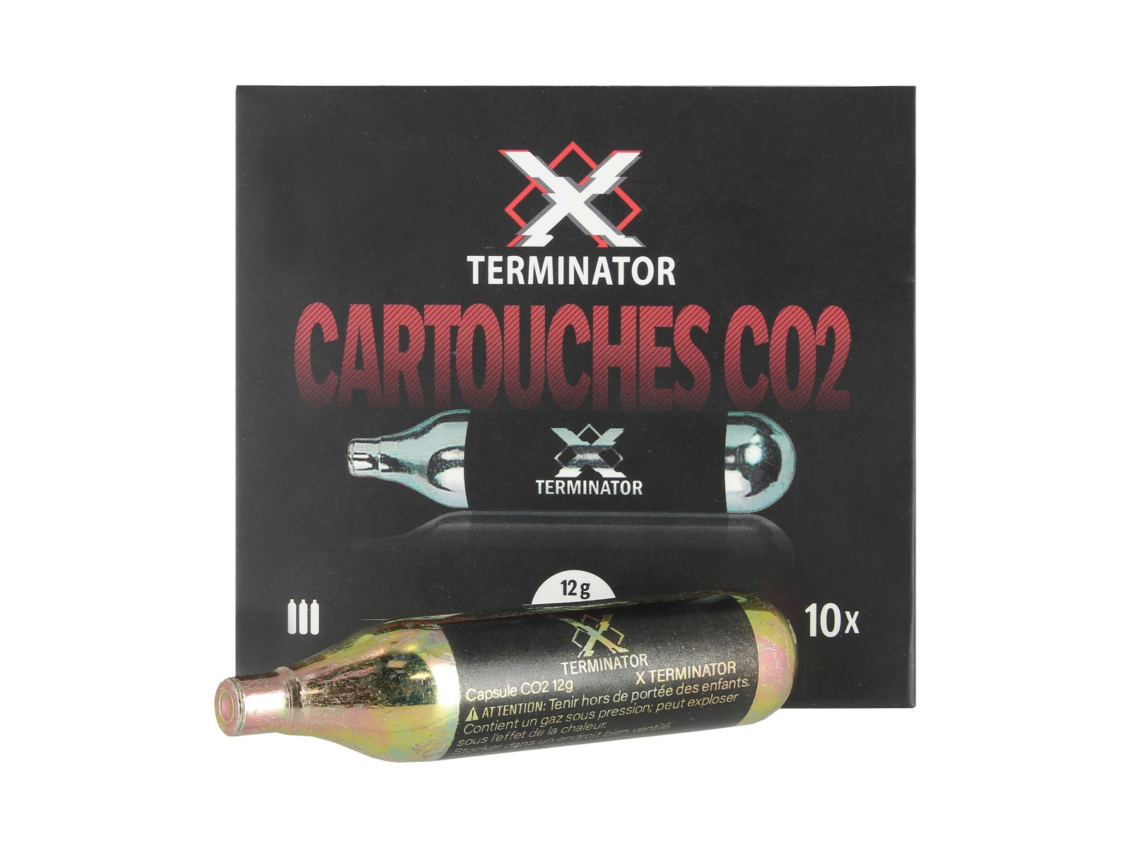 Pack - CO2 Cartridges - X Terminator - 12 grammes (x10)