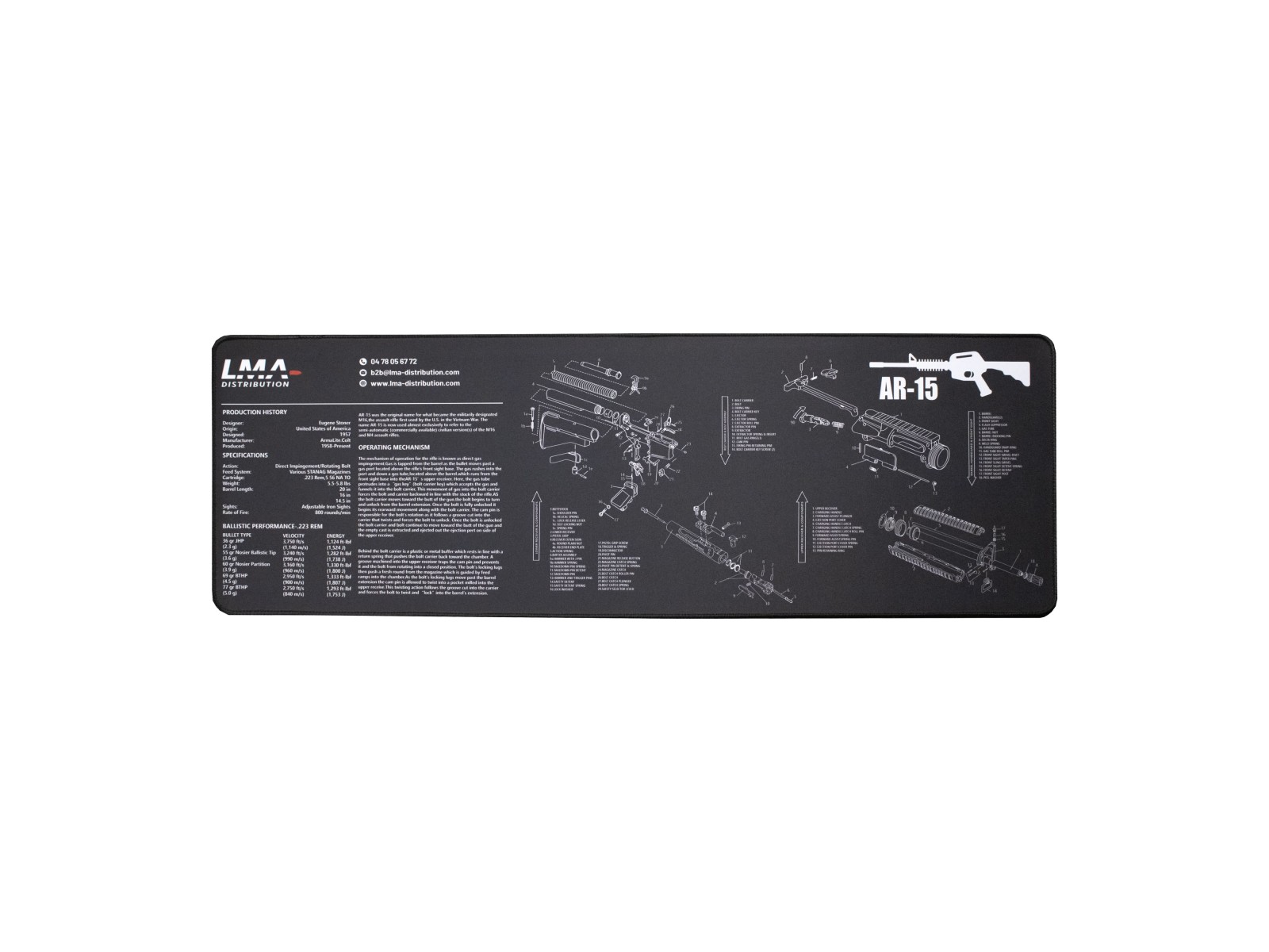 Tapis d&rsquo;entretien pour arme - LMA Distribution - AR-15