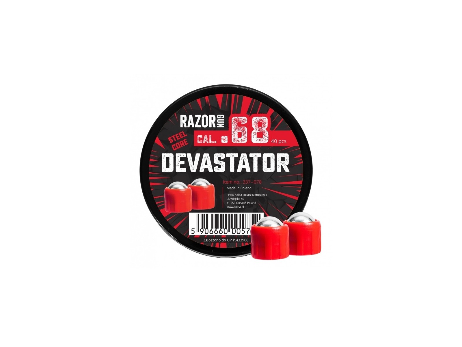 Steel Balls - Devastator - red for HDS68 - .68 (x40)