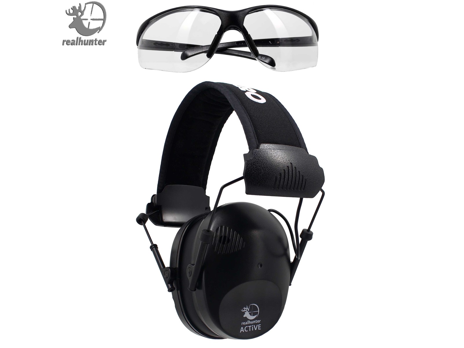 Real Hunter Active PRO Black Headset with Goggles