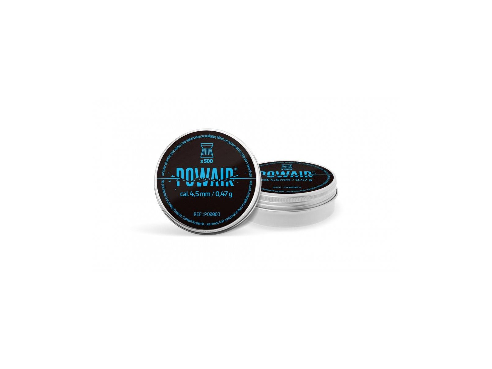 Balines de cabeza plana - Powair - 0.47g - 4.5 mm (x500)