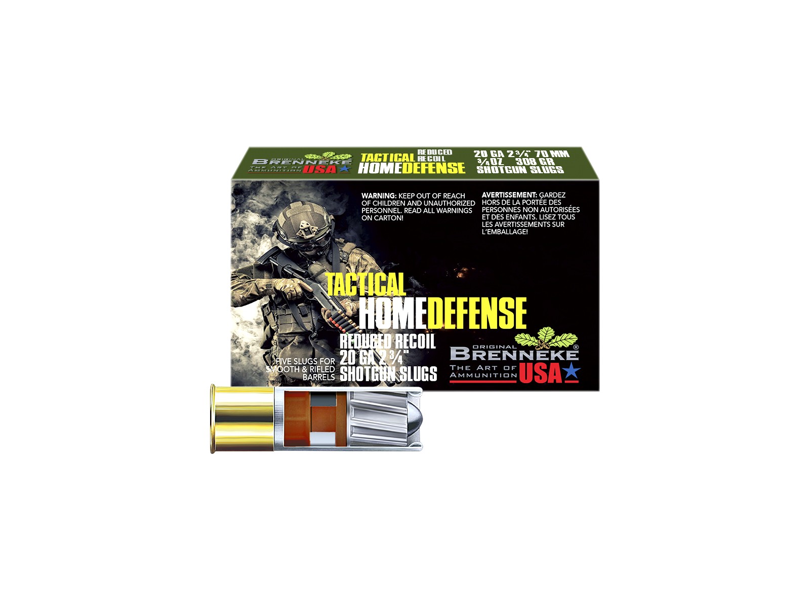 Cartuchos - Brenneke - Tactical Home Defense - 20.5g - 20/70 (x5)