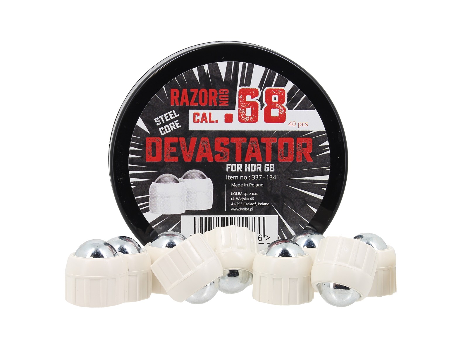 Bolas de acero - Devastator - blancas para HDR68 - .68 (x40)