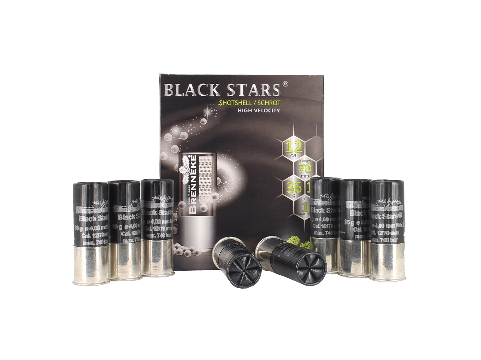 Cartridges - Brenneke - Black Stars SHOTSHELL - N&deg; 1 - 12/70 (x10)