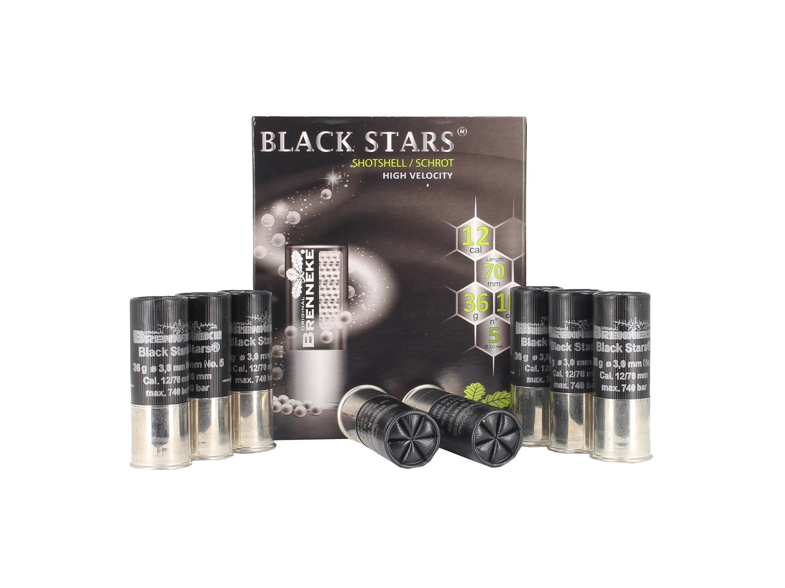 Cartuchos - Brenneke - Black Stars SHOTSHELL - N&deg; 5 - 12/70 (x10)