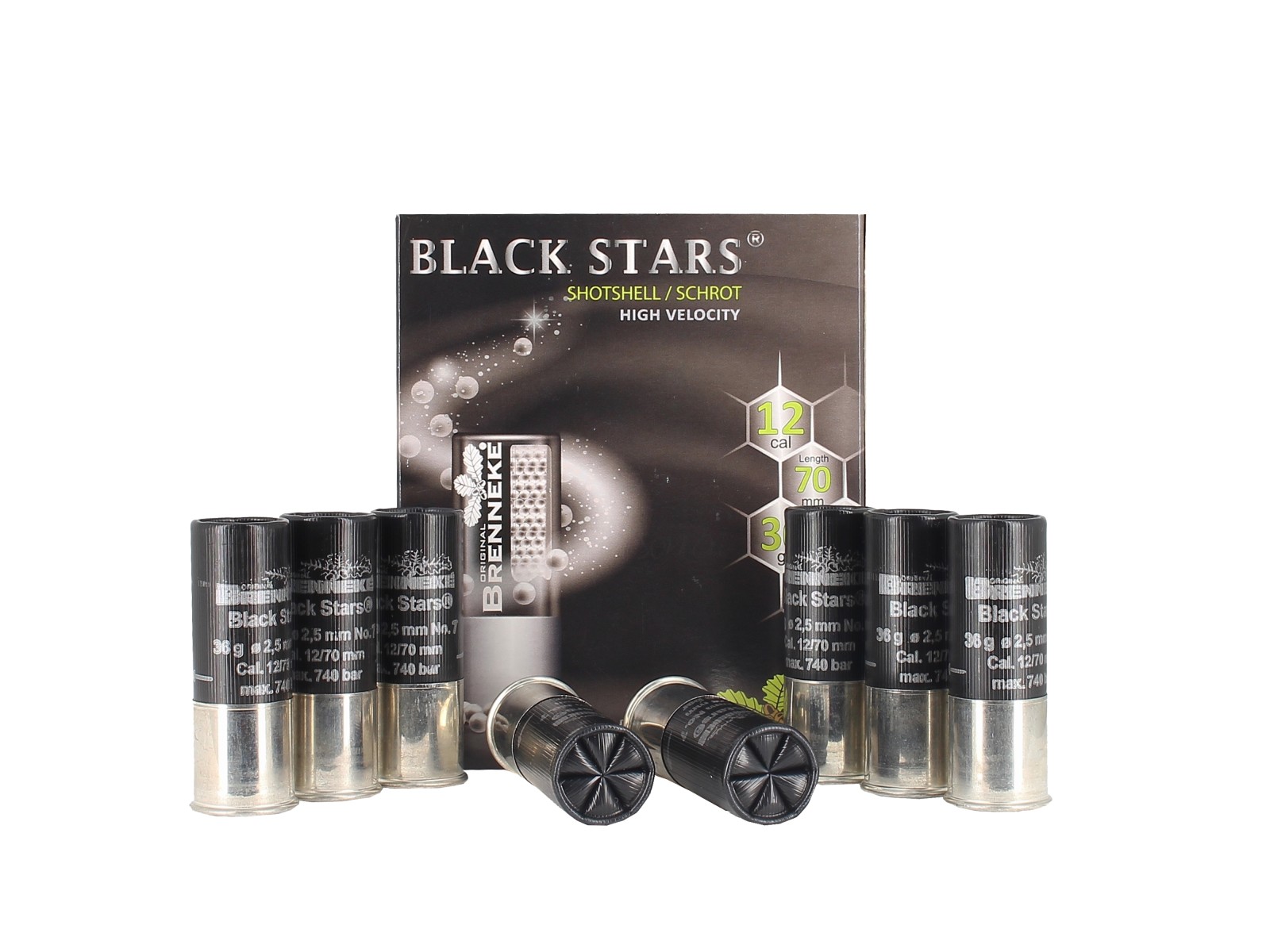 Cartridges - Brenneke - Black Stars SHOTSHELL - N&deg; 7 - 12/70 (x10)