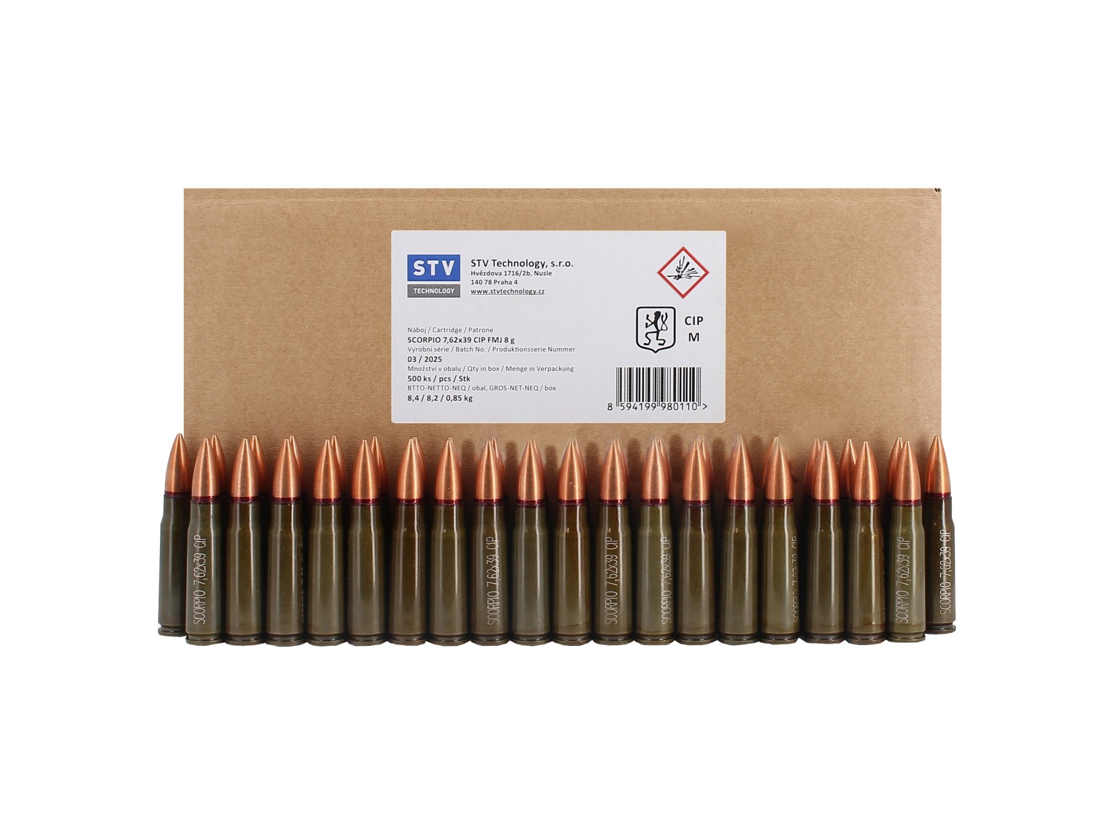 Municiones - STV - Scorpio 7.62x39 CIP - 124Gr (x500)