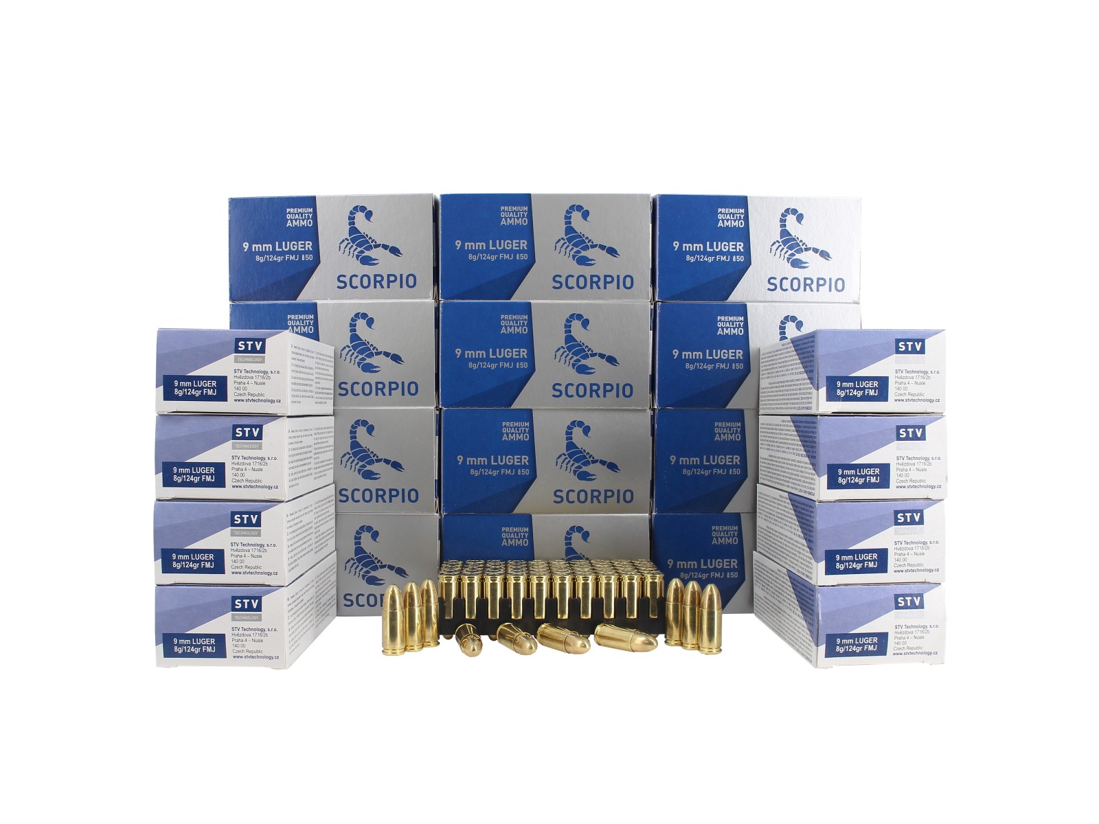 Municiones - STV - Scorpio 9mm Luger FMJ 124Gr (x1000)