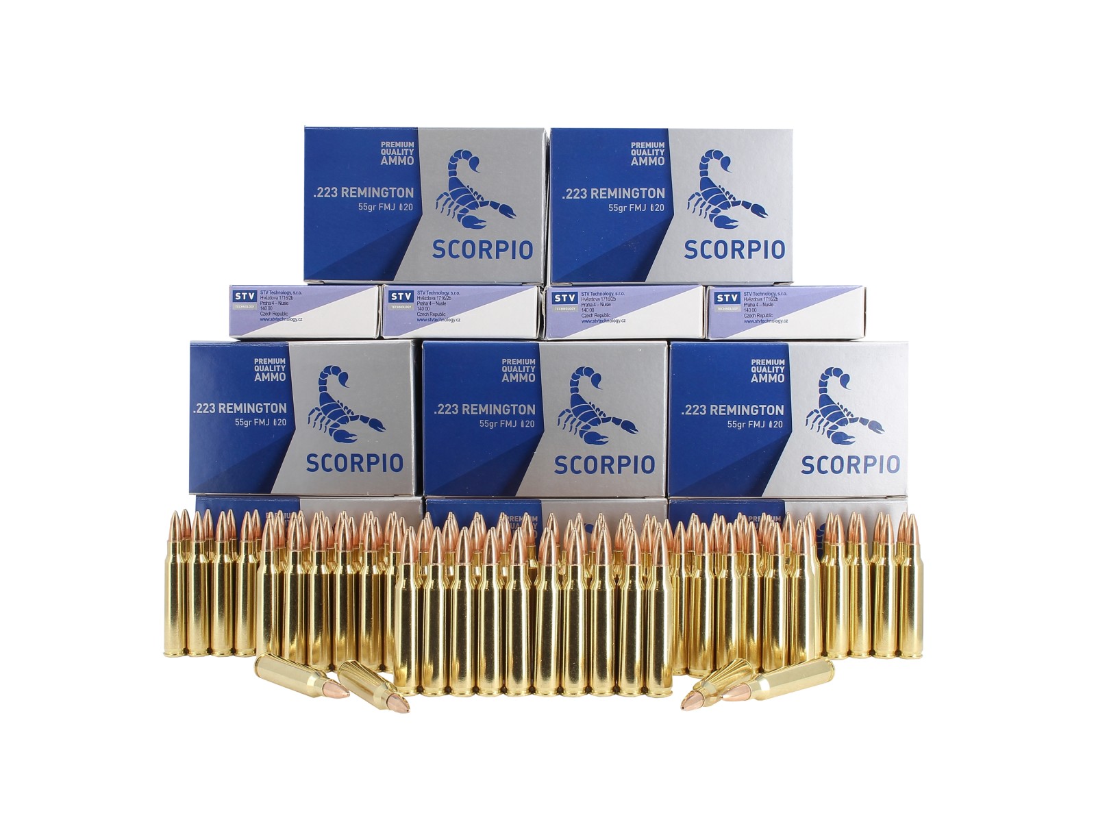 Municiones - STV - Scorpio .223 Rem FMJ - 55Gr (x1000)